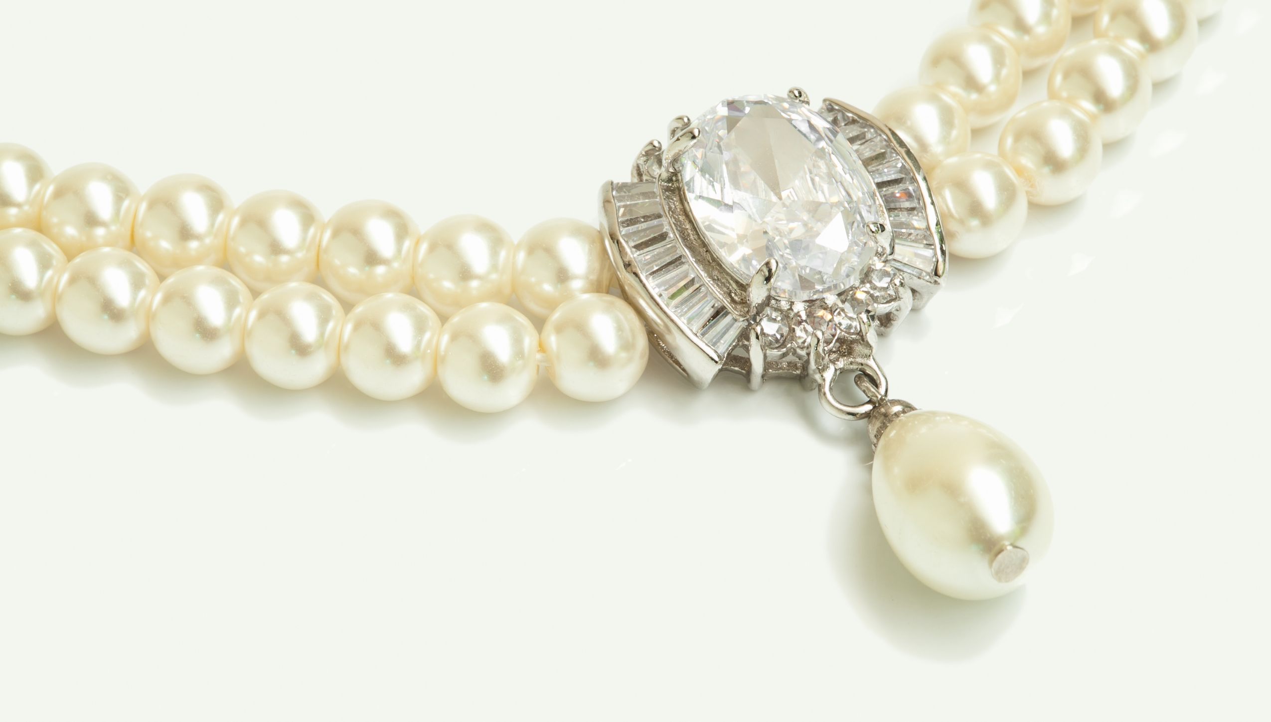 Diamond and pearl necklaces